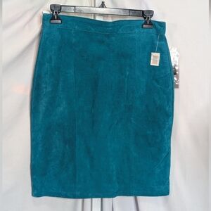 DEADSTOCK Vintage Global Identity Leathers G-III TURQUOISE SUEDE Skirt
